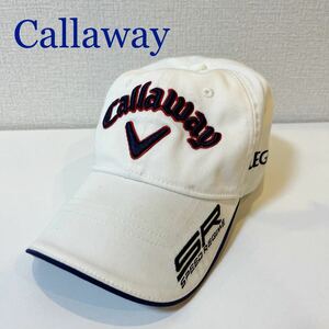 キャロウェイ Callaway キャップ 帽子 ゴルフ Golf 白 フリーサイズ（57〜59センチ）【TAA-91】