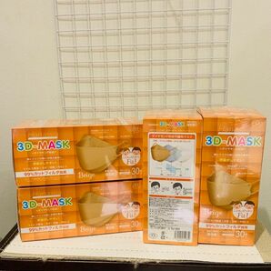 【未使用】HANASSIA ハナッシア　3D MASK 花粉　PM2.5 ベージュ　子供サイズ　30枚入り4箱　120枚