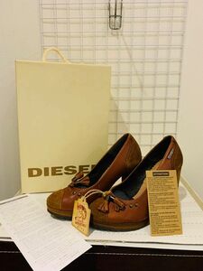 【未使用美品】DIESELディーゼル　ハイヒールパンプス　 シューズ スエード レザー ブラウン　レディース23cm 本革　