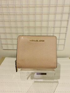 【まあまあ美品】 MICHAEL KORS マイケルコース ラウンドファスナー ウォレット 財布 レザー　折り財布　ミニ財布