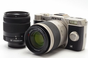 美品 Pentax ペンタックス Q10 シルバー コンパクトデジタルカメラ 02 5-15mm 06 15-45mm ズームレンズ セット