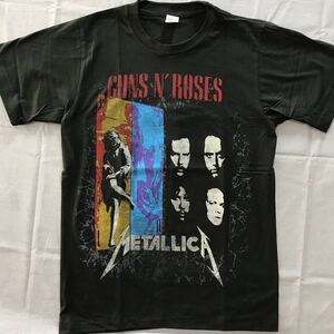 バンドTシャツ メタリカ&ガンズアンドローゼズ(METALLICA＆GUNS N' ROSES) ツアーTシャツ　　　レプリカ　新品M