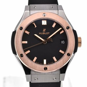 ウブロ HUBLOT 581.NO.1181.RX クラシックフュージョン チタニウム/K18 キングゴールド 33mm クォーツ レディース 箱・保証書付き I#128710