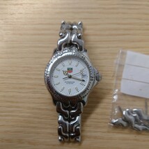 N★1円〜中古稼働品 TAG HEUER タグホイヤー WG1210-K0 セル SS ホワイト文字盤 クオーツ ボーイズ腕時計 _画像2