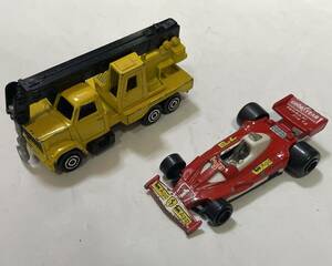  Showa Retro that time thing minicar MOJORETTE No.283 synthesis work car /No.232 Ferrari 312 T2 2 pcs. set inspection *F1 work car France made 