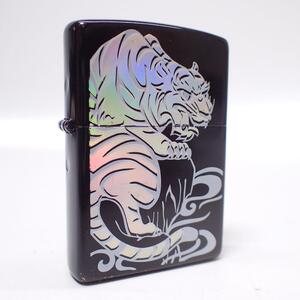 AB262 ZIPPO ジッポ ライター トラ ホログラム 和柄 レインボー