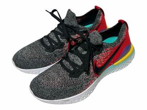 27.5[ナイキ] NIKE エピック リアクト フライニット 2 EPIC REACT FLYKNIT 2 ブラック/レッド/ホワイト BQ8928-007 ナイキジャパン正規品