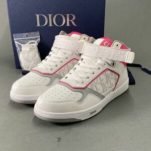 ○ L10《美品》定価 148,500☆DIOR ディオール 21SS B27 ハイカットスニーカー 41(26cm相当) ホワイト ピンク オブリークギャラクシー