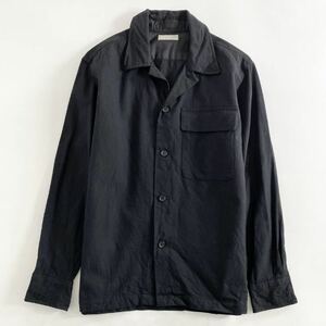 ◯ 38L23 MARGARET HOWELL マーガレットハウエル ウールコットンツイルシャツ S ブラック ワンポケ 日本製 メンズシャツ トップス