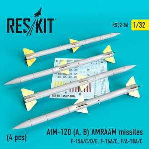 ◆◇RESKIT【RS32-0086】1/32 AIM-120A/B AMRAAM（4個入り）◇◆