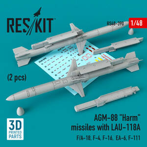 ◆◇RESKIT【RS48-0390】1/48 AGM-88 HARMミサイル/LAU-118Aランチャー付き(2個入り)◇◆