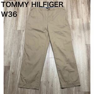 【送料無料】TOMMY HILFIGERチノパンツカーキ　メンズW36 トミーヒルフィガーボトムス大きいビッグサイズ