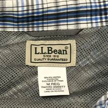 【送料無料】L.L.Beanナイロン×ポリエステル長袖シャツ　青白チェック柄　メンズMサイズ　エルエルビーンアウトドア登山_画像5