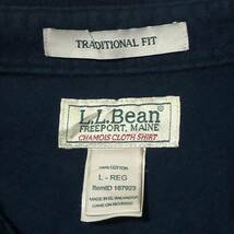 【送料無料】L.L.Beanやや厚手コットン長袖シャツ　ネイビー　メンズLサイズ　エルエルビーンアウトドア登山_画像5