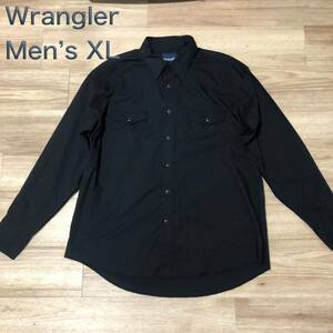 【送料無料】Wrangler 長袖シャツ黒　メンズXLサイズ　ラングラー