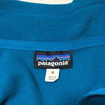 【送料無料】汚れありpatagonia 薄手フリース生地ハーフジップ長袖シャツ　ターコイズブルー　メンズMサイズ　パタゴニアアウトドア登山_画像6