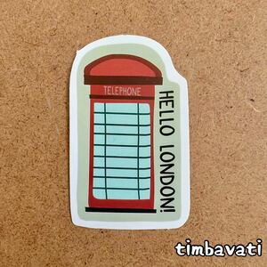 新品【イギリス】 ロンドン　赤い電話ボックス　ステッカー　2014