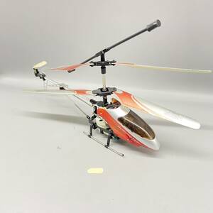 Σヘリコプター　Helicopter　レッド　シルバー　航空機　ラジコン　コントローラーなし　破損有　動作未確認　現状品ΣN52246