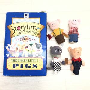 ★Manhattan Toy Storytime THE THREE LITTLE PIGS 三匹の子豚 指人形 おもちゃ グリム童話 コレクション 中古品★N01031