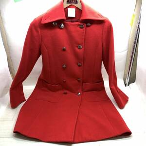 ■LE SOUK ルスーク コート レッド 赤 アウター WOOL ウール 日本製 サイズ36 ファッション レディース 古着■K41439