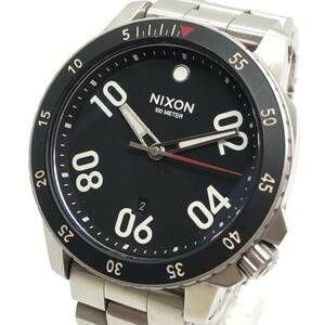 ♪送料185円 NIXON ニクソン 腕時計 Lead the way THE RANGER クォーツ シルバーカラー 文字盤黒 動作未確認 ジャンク品♪C22584