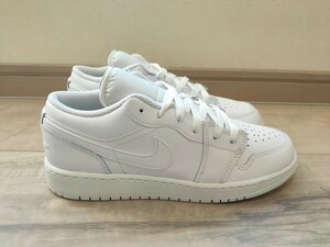 24cm 新品 NIKE AIR JORDAN 1 LOW GS TRIPLE WHITE ナイキ エアジョーダン 1 ロー エア ジョーダン トリプルホワイト 白 ホワイト WHITE