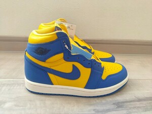 24cm NIKE WMNS AIR JORDAN 1 RETRO HI OG GAME ROYAL AND VARSITY MAIZE ナイキ エアジョーダン 1 レトロ ハイ エア ジョーダン 青 黄