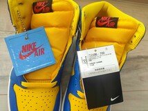 24.5cm NIKE WMNS AIR JORDAN 1 RETRO HI OG GAME ROYAL AND VARSITY MAIZE ナイキ エアジョーダン 1 レトロ ハイ エア ジョーダン 青 黄_画像8