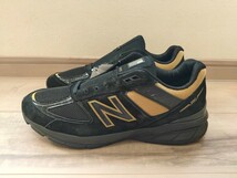 28cm 新品 NEW BALANCE ニューバランス M990BH5 黒×ゴールド ブラック BLACK 金 GOLD アメリカ製 USA製 990V5 BK5 _画像5