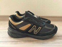 28cm 新品 NEW BALANCE ニューバランス M990BH5 黒×ゴールド ブラック BLACK 金 GOLD アメリカ製 USA製 990V5 BK5 _画像1