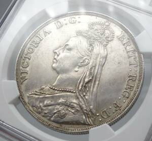 【人気】イギリス　1889年　ジュビリ―ヘッド　クラウン　crown　銀貨　ビクトリア ヴィクトリア　NGC　コイン 古銭 シルバー　英国