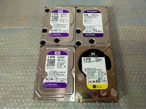 ★HDD4台セット　2.0TB　1.0TB　WD20PURX WD20PURZ WesternDigital WD SATA 3.5インチハードディスク 1TB 2TB PC デスクトップパソコン 963