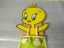 ★TWEETY　トゥイーティー　壁掛けレター入れ　がま口財布★昭和　レトロ　レア　サイフ　ポーチ　小物入れ　A15_画像2