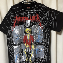 XLサイズ METALLICA メタリカ メタル ロック バンドTシャツ パスヘッド 総柄 黒 ブラック 新品 BROCKUM（90s ビンテージ USA製 vintage）_画像1