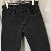 W34 L30 90s USA製 ビンテージ リーバイス Levis 501 サルファブラックデニムパンツ ジーンズ501XX アメリカ製スーパーブラック 653 92年製_画像4