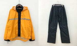 J CREW MOTOR CYCLE GEAR レインウェア 大きいサイズ メンズ 雨具 ナイロン メッシュ 4Lサイズ オレンジ×ブラック バイクウェア N17191●