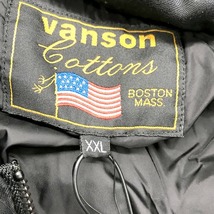 VANSON レザー ワッペン ダウンジャケット BOSTON MASS カジュアル 79064F メンズ XXLサイズ ブラック系 バンソン アウター A3592◆_画像4