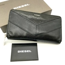 DIESEL X03687 P0804 T8013 ラウンドファスナー 長財布 メンズ ブラック系 ディーゼル 服飾小物 B2801◆_画像1