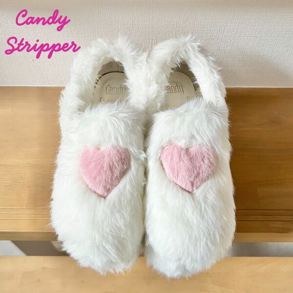 candystripperキャンディストリッパー 厚底ファースニーカー S ふわふわ もこもこ スリッポン