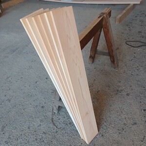 B-1481【100×14.9×1.5cm】国産ひのき　板　6枚セット　テーブル　棚板　看板　一枚板　無垢材　桧　檜　DIY