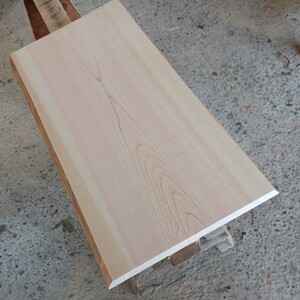 A-1551 【59×31.5～32×3.5cm】　国産ひのき　耳付板　テーブル　棚板　看板　一枚板　無垢材　桧　檜　DIY