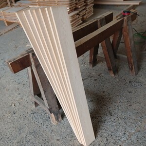 B-1517 【98×10.5～11×1.5cm】国産ひのき　板　7枚セット　テーブル　棚板　看板　一枚板　無垢材　桧　檜　DIY