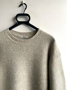 【美品】relume JOURNAL STANDARD ニット セーター メンズ L HAMILTON LAMBSWOOL 100% グレー レリューム ジャーナル スタンダード