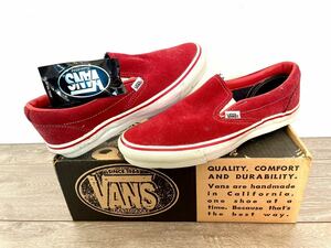 新品★VANS バンズ CLASSIC SLIP-ON スリッポン スウェード 赤 USA製 デッドストック 9