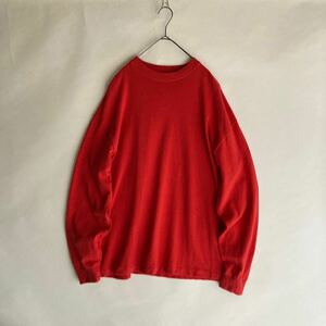 steven alan BOLD FIT 日本製 スティーブンアラン オーバーサイズ ロングスリーブ Tシャツ クルーネック ゆったりめ 赤 size XL