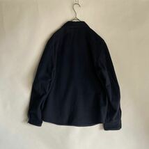  BEAMS PLUS 日本製 ビームスプラス ウールメルトン CPO シャツ ジャケット ミリタリー ライトアウター ネイビー 無地 size L sk_画像3