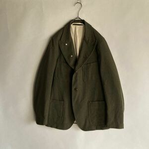 Sanca ARMY TWILL PEAKED JACKET 日本製 サンカ アーミーツイル ワーク ジャケット ウール × コットン マルチポケット オリーブ size 1