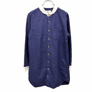  Aigle AIGLE viera nappy flannel shirt One-piece tunic k relic circle collar long sleeve plain cotton 100% S Heather navy . navy blue lady's 