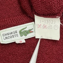 シュミーズ ラコステ CHEMISE LACOSTE ニット セーター Vネック 胸にワニのパッチ 長袖 ニューウール100% 2 レッド 赤 レディース_画像5