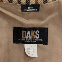 ダックス イングランド DAKS ENGLAND プリーツスカート チェック 裏地付き ロング 毛×ナイロン 69-94 ブラウン 茶×黒×白 レディース_画像6